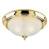 Westinghouse Fixture Ceiling Flush-Mount 60W 2Lght Classic 13In Polsh Brss Frost Swrl Glass 6430200